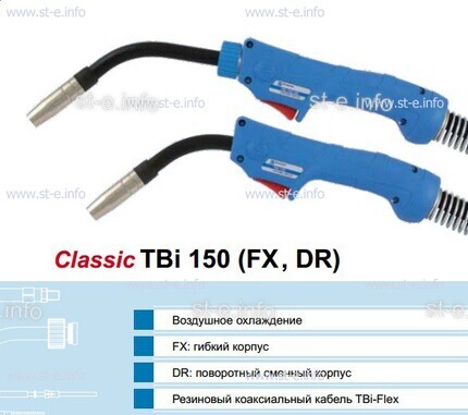 Горелка для полуавтоматической сварки TBi 240-blue-ESG, длина 3 метра - st-e.info - Выкса